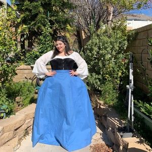 Blue Twill Women’s Full Length A Line skirt Sz XL